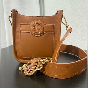 Cognac Leather Steve Madden Crossbody Bag